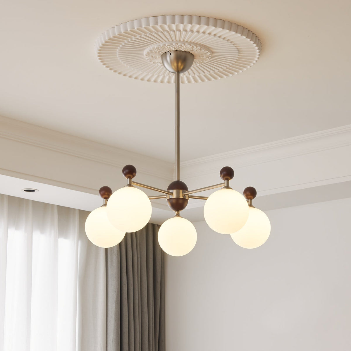 Cimirora Traditionele Elegantie Houten glas Kroonluchter
