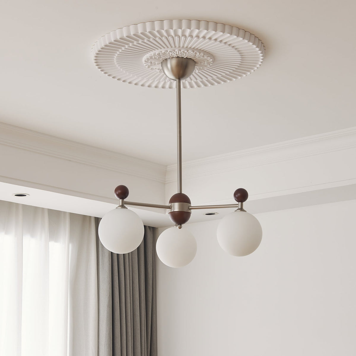 Cimirora Traditionele Elegantie Houten glas Kroonluchter