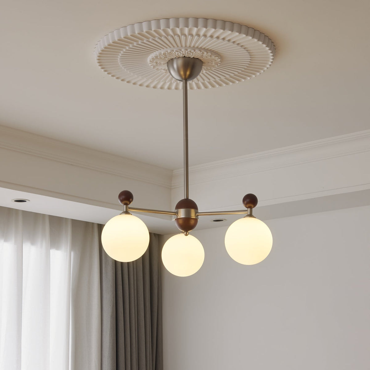 Cimirora Traditionele Elegantie Houten glas Kroonluchter