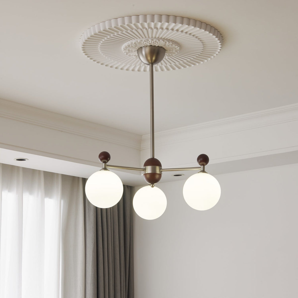Cimirora Traditionele Elegantie Houten glas Kroonluchter