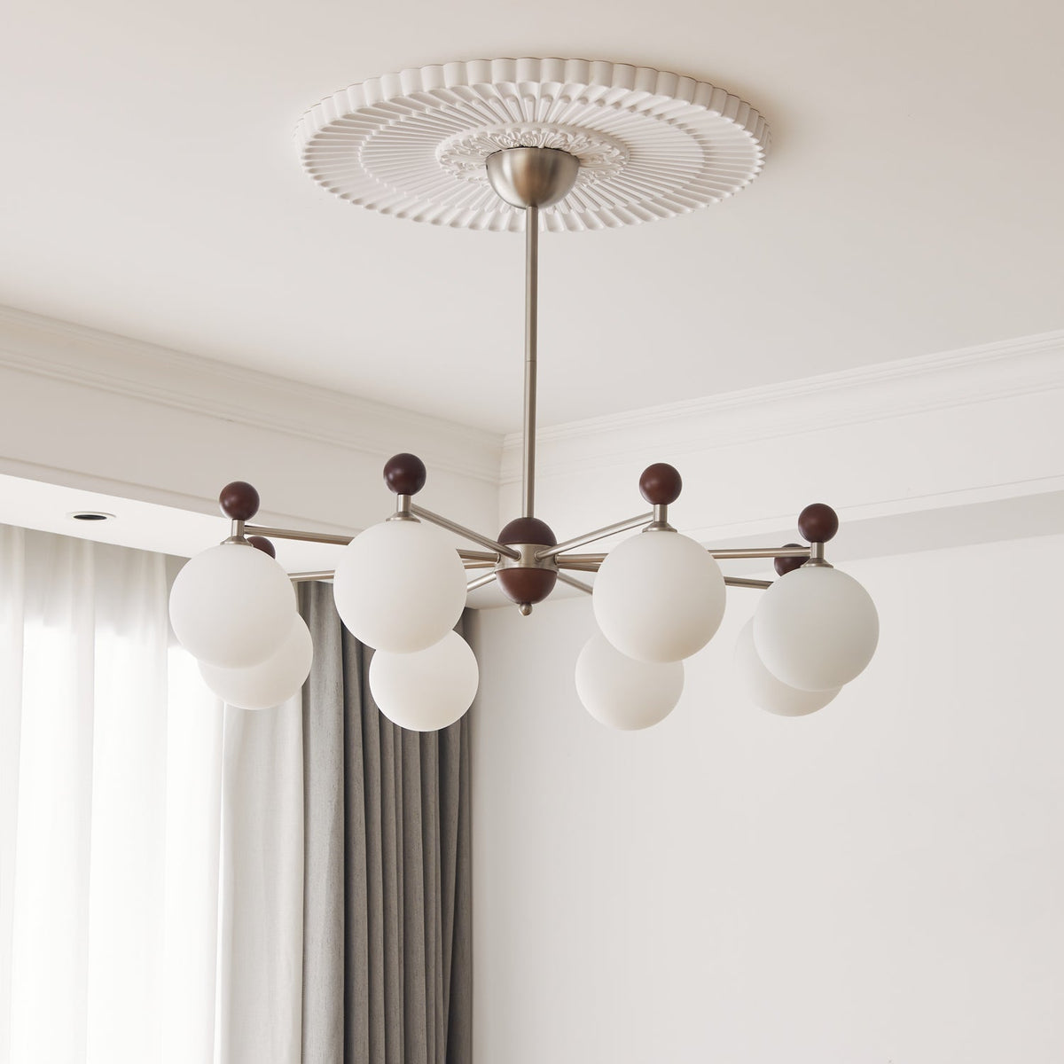 Cimirora Traditionele Elegantie Houten glas Kroonluchter