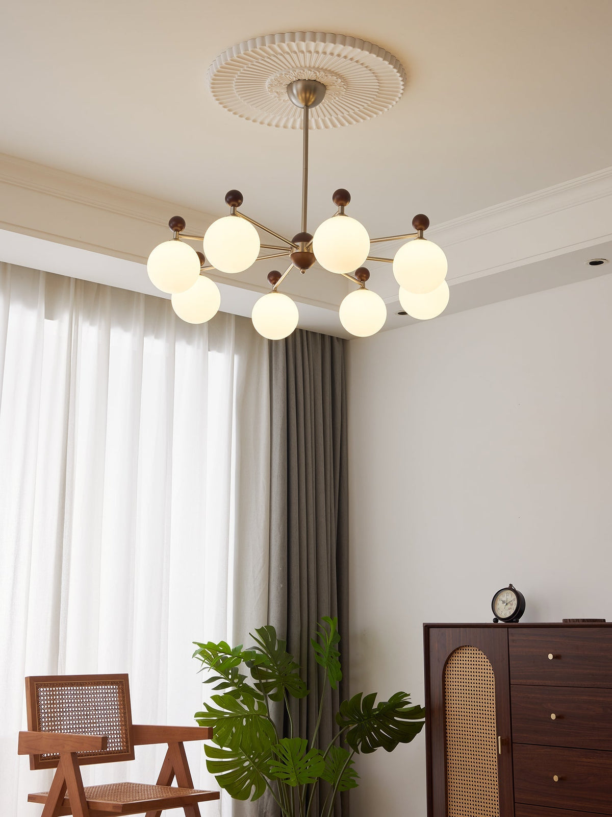Cimirora Traditionele Elegantie Houten glas Kroonluchter