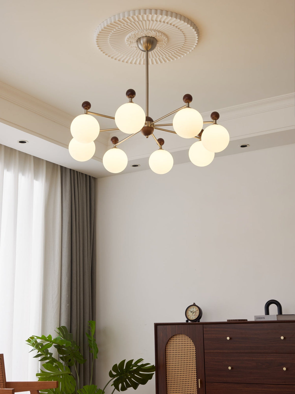 Cimirora Traditionele Elegantie Houten glas Kroonluchter
