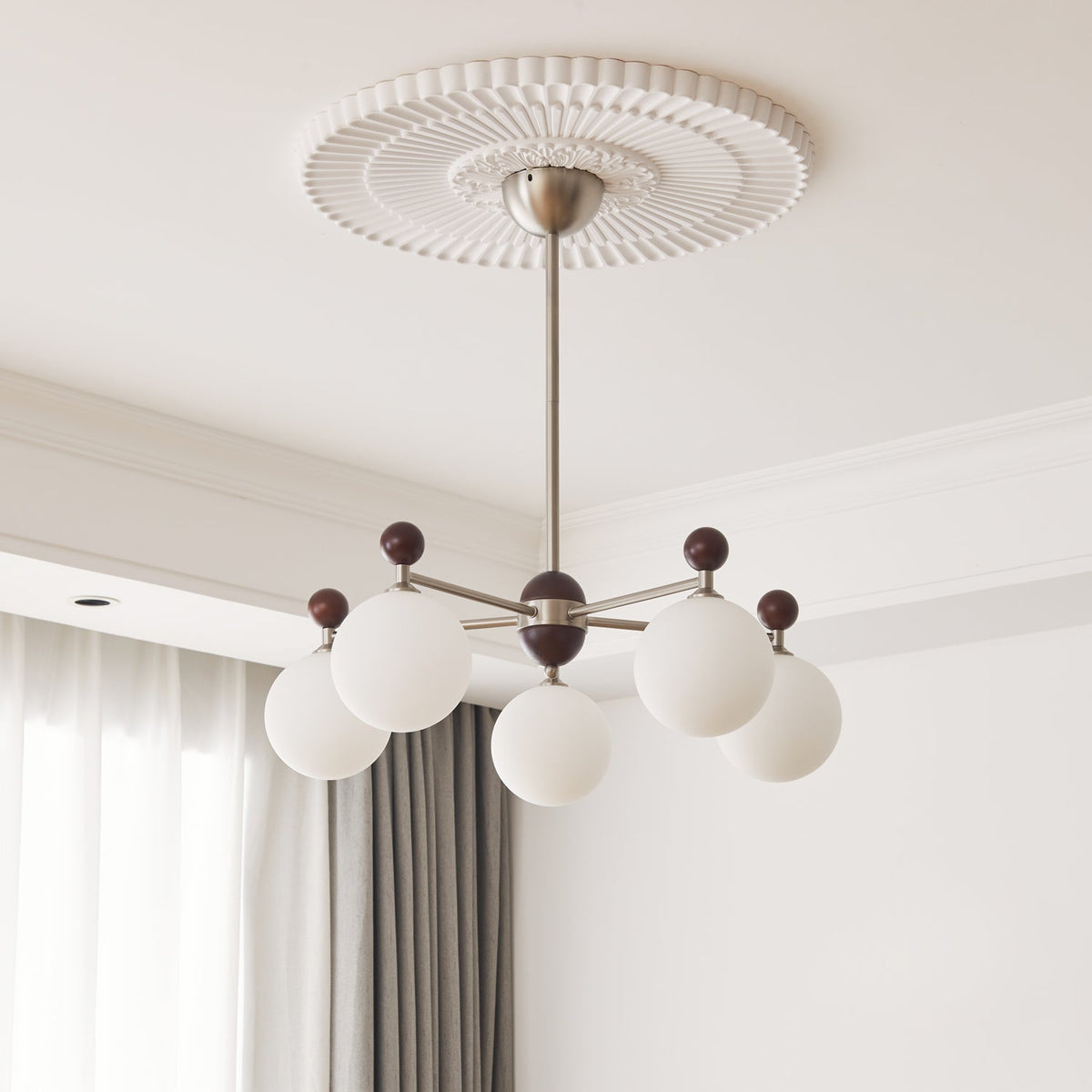 Cimirora Traditionele Elegantie Houten glas Kroonluchter