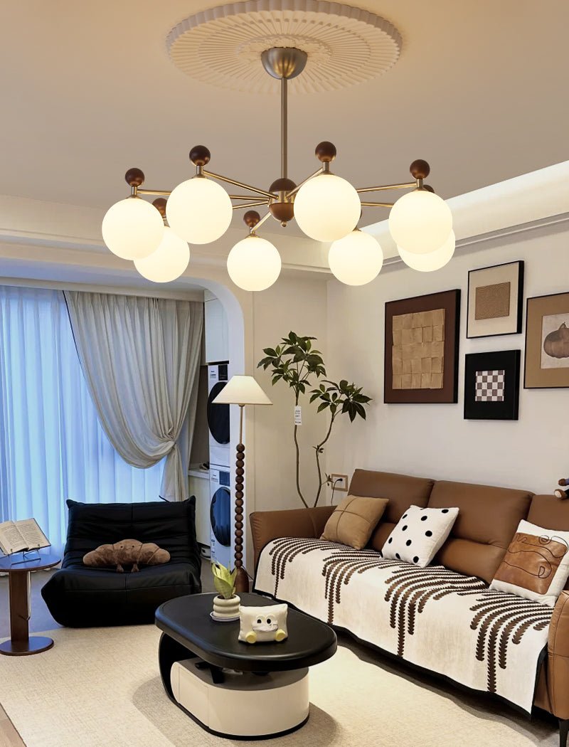 Cimirora Traditionele Elegantie Houten glas Kroonluchter