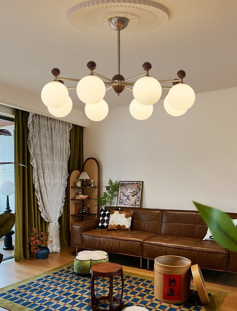 Cimirora Traditionele Elegantie Houten glas Kroonluchter