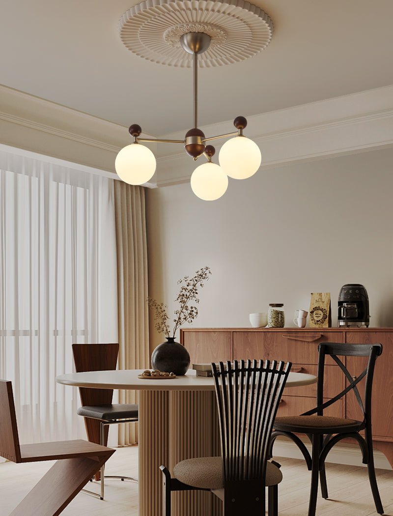 Cimirora Traditionele Elegantie Houten glas Kroonluchter