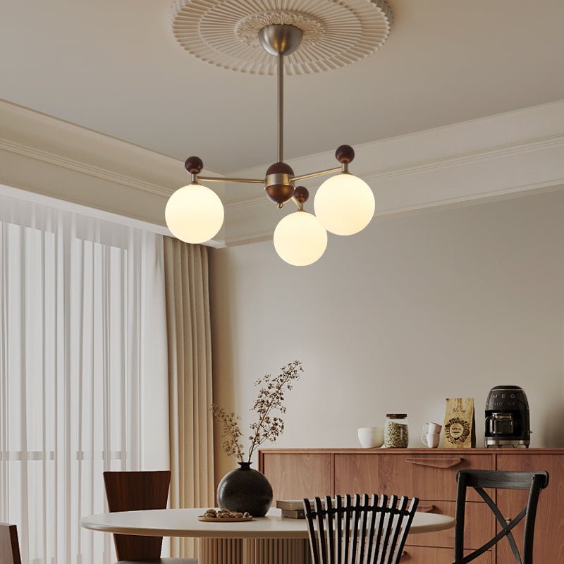 Cimirora Traditionele Elegantie Houten glas Kroonluchter
