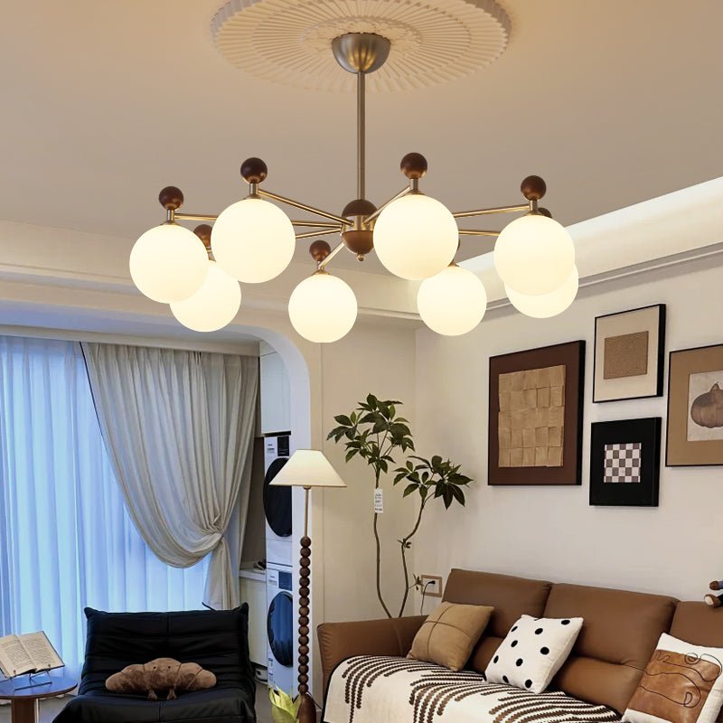 Cimirora Traditionele Elegantie Houten glas Kroonluchter