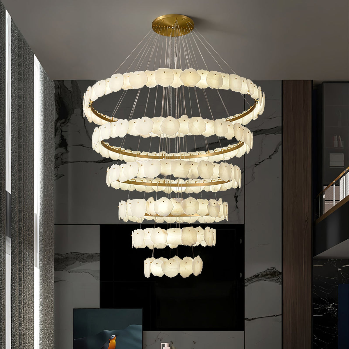 Albeine luxe albasten kroonluchter