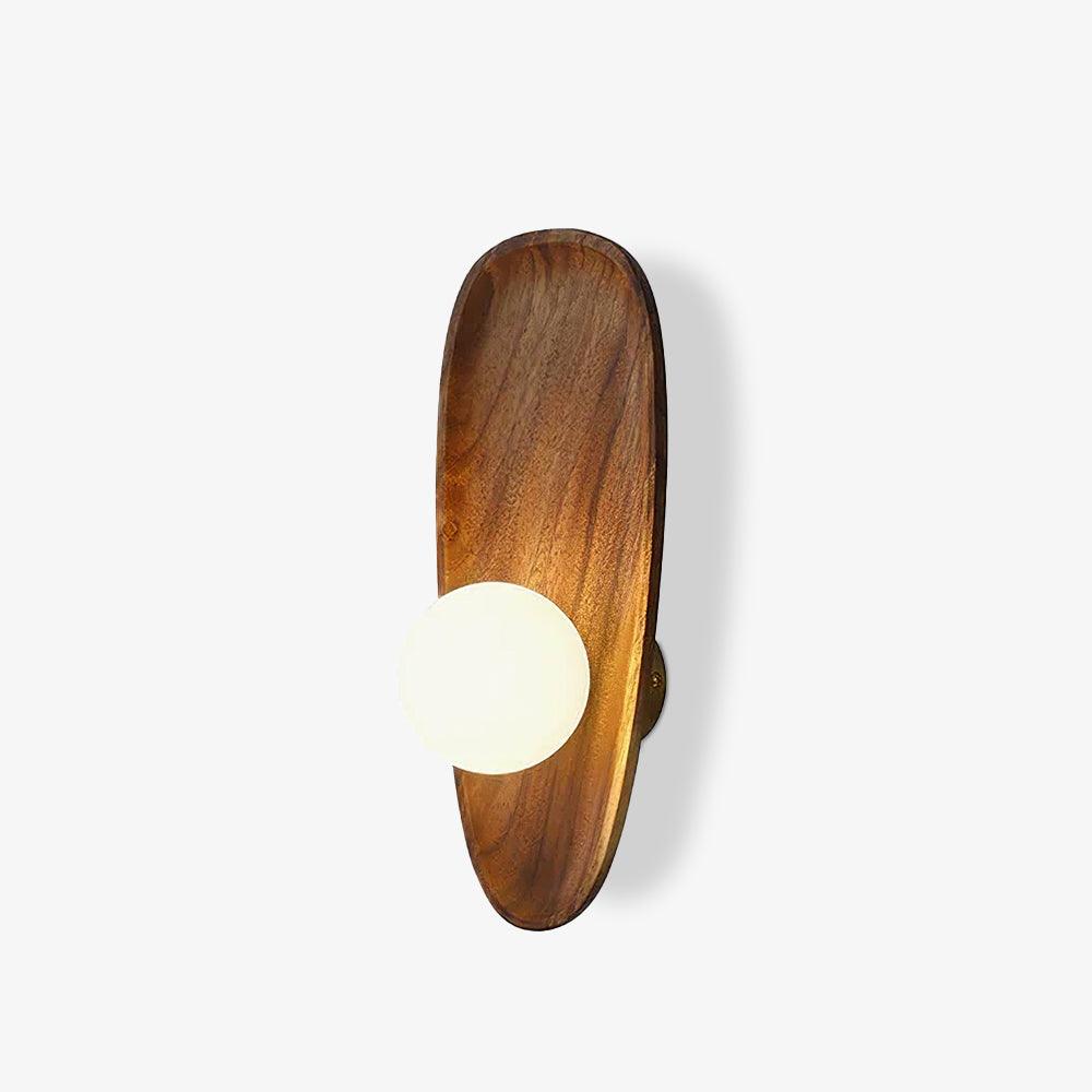 Sylaise moderne minimalistische wandlamp van walnoothout en glas