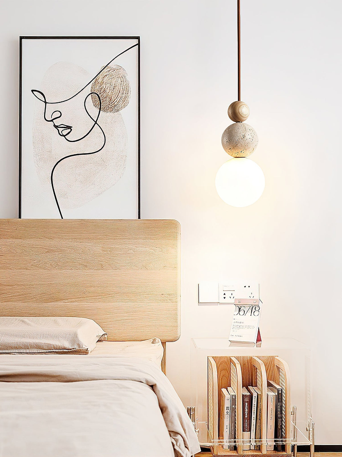 Bit Sfeer-cluster hanglamp van geel travertin