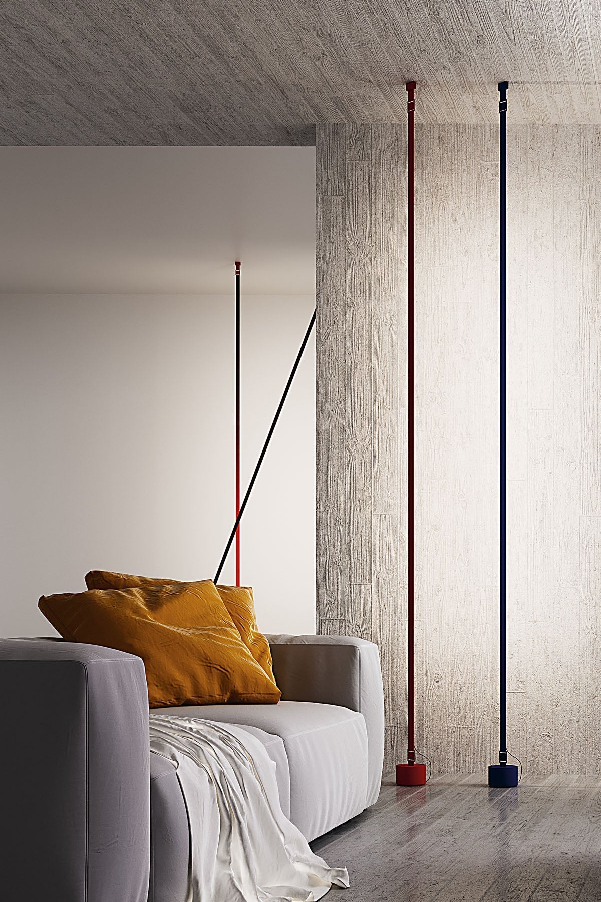 Vorenk vloerlamp van vezel