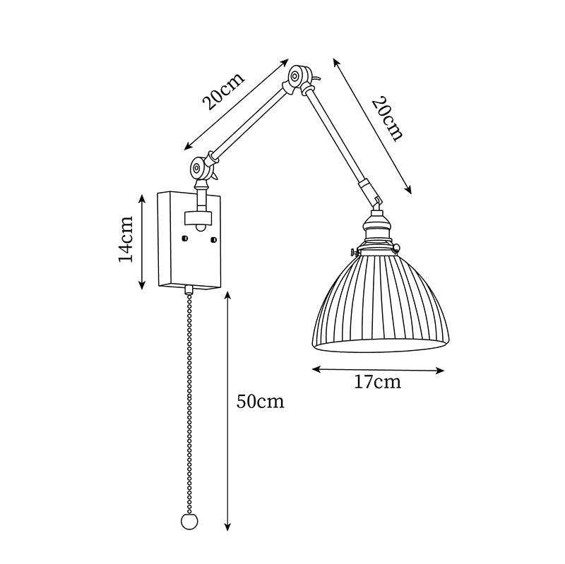 Vetra Vintage verstelbare wandlamp met schuifarm