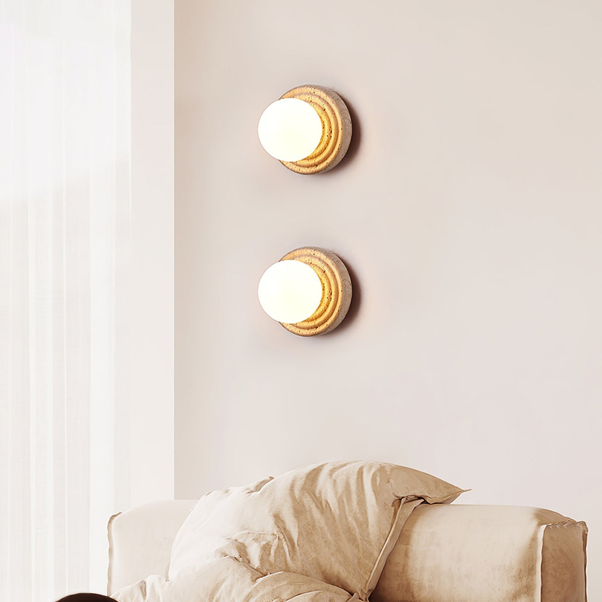 Valuella Travertin Bolvormig Wandlamp / Plafondlamp