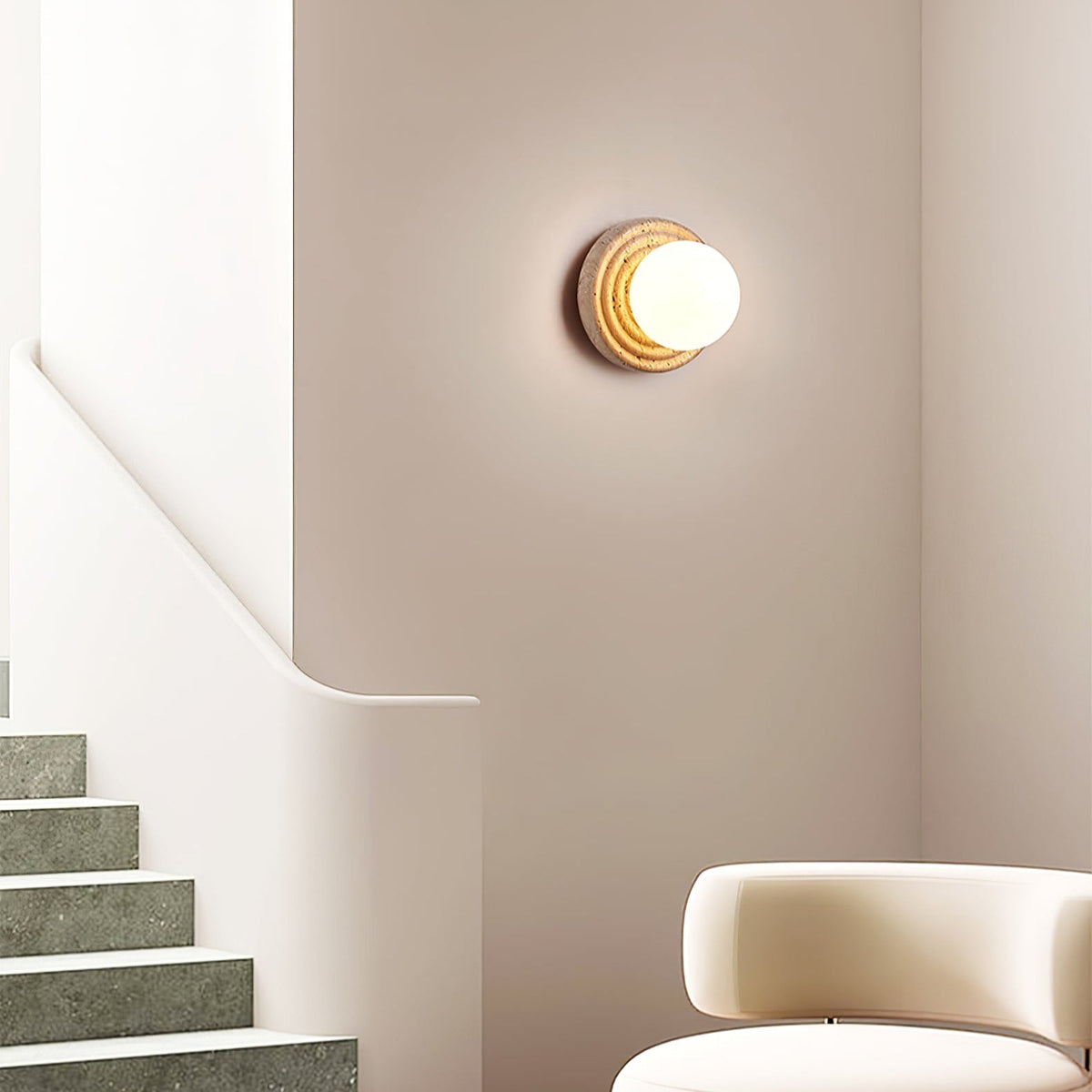 Valuella Travertin Bolvormig Wandlamp / Plafondlamp