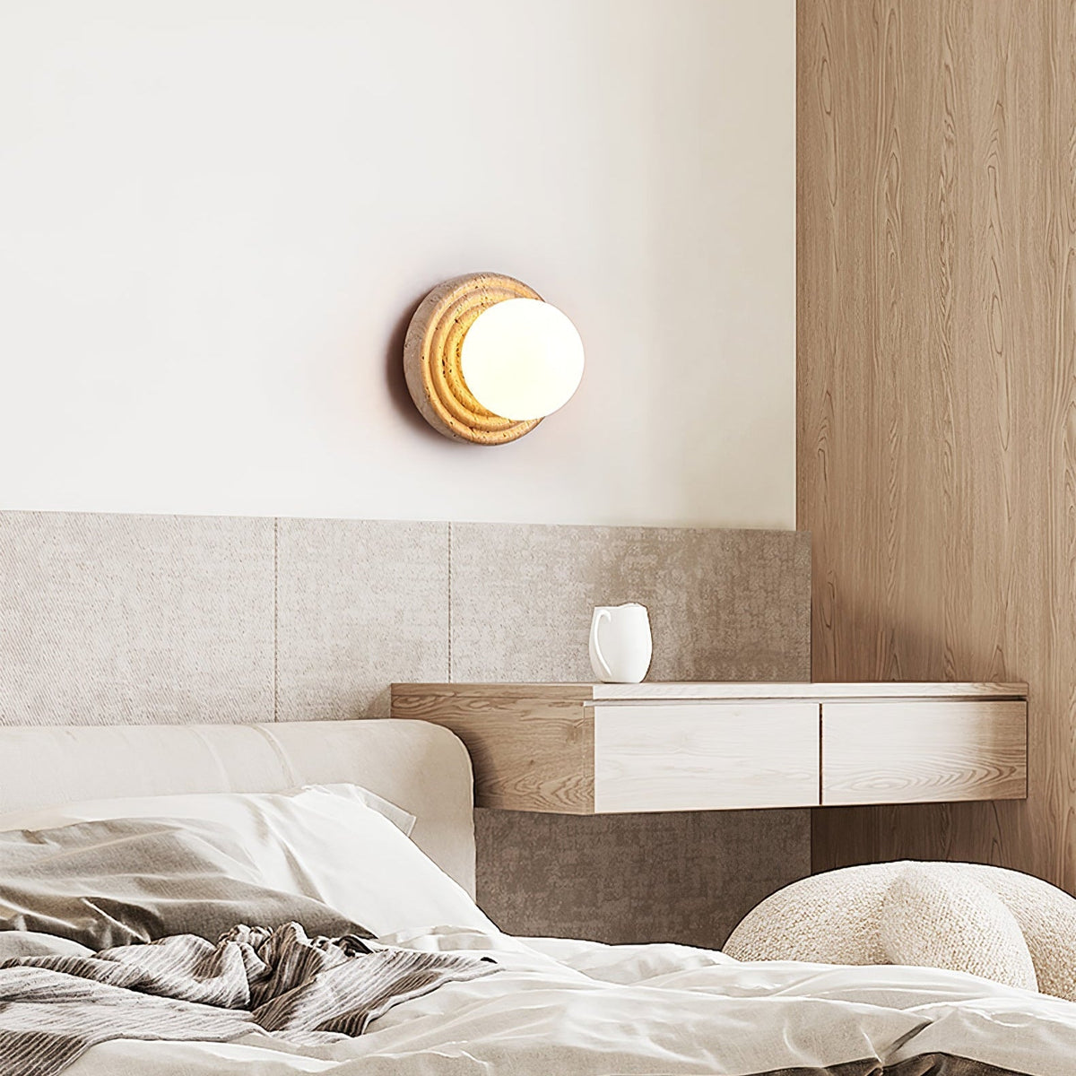 Valuella Travertin Bolvormig Wandlamp / Plafondlamp