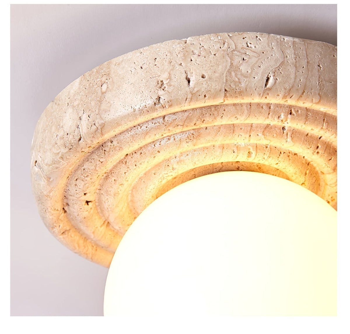 Valuella Travertin Bolvormig Wandlamp / Plafondlamp