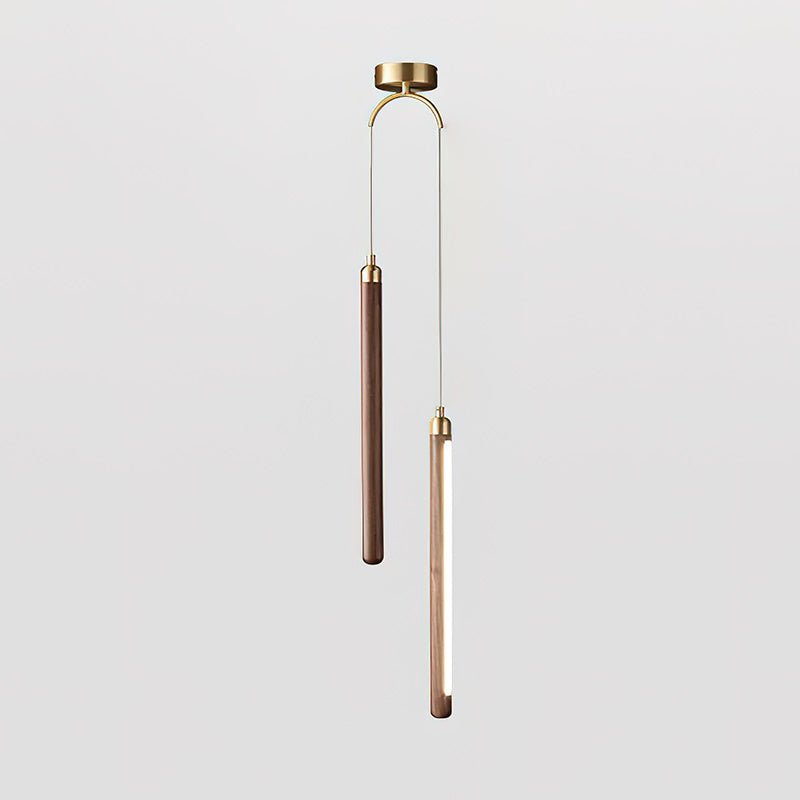 Kyoto walnoothout messing lineaire hanglamp