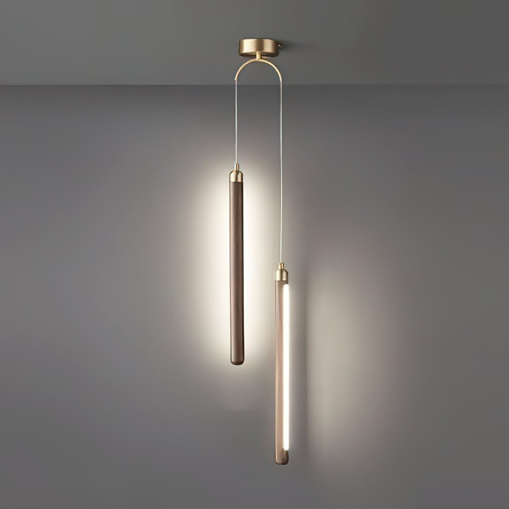 Kyoto walnoothout messing lineaire hanglamp