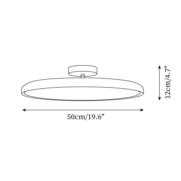 Aira Oval Semi-Flush plafondlamp