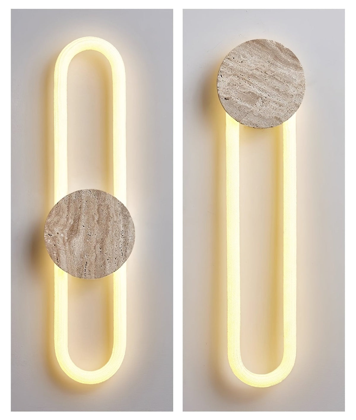 Mysolel Geel travertin wandlamp