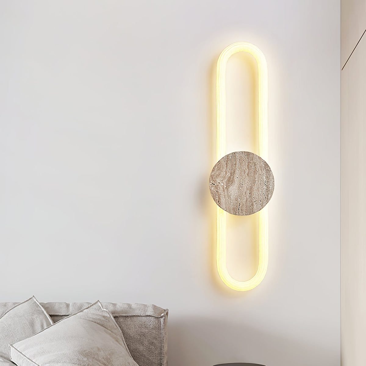 Mysolel Geel travertin wandlamp