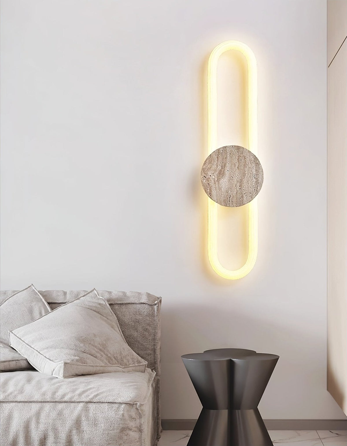 Mysolel Geel travertin wandlamp
