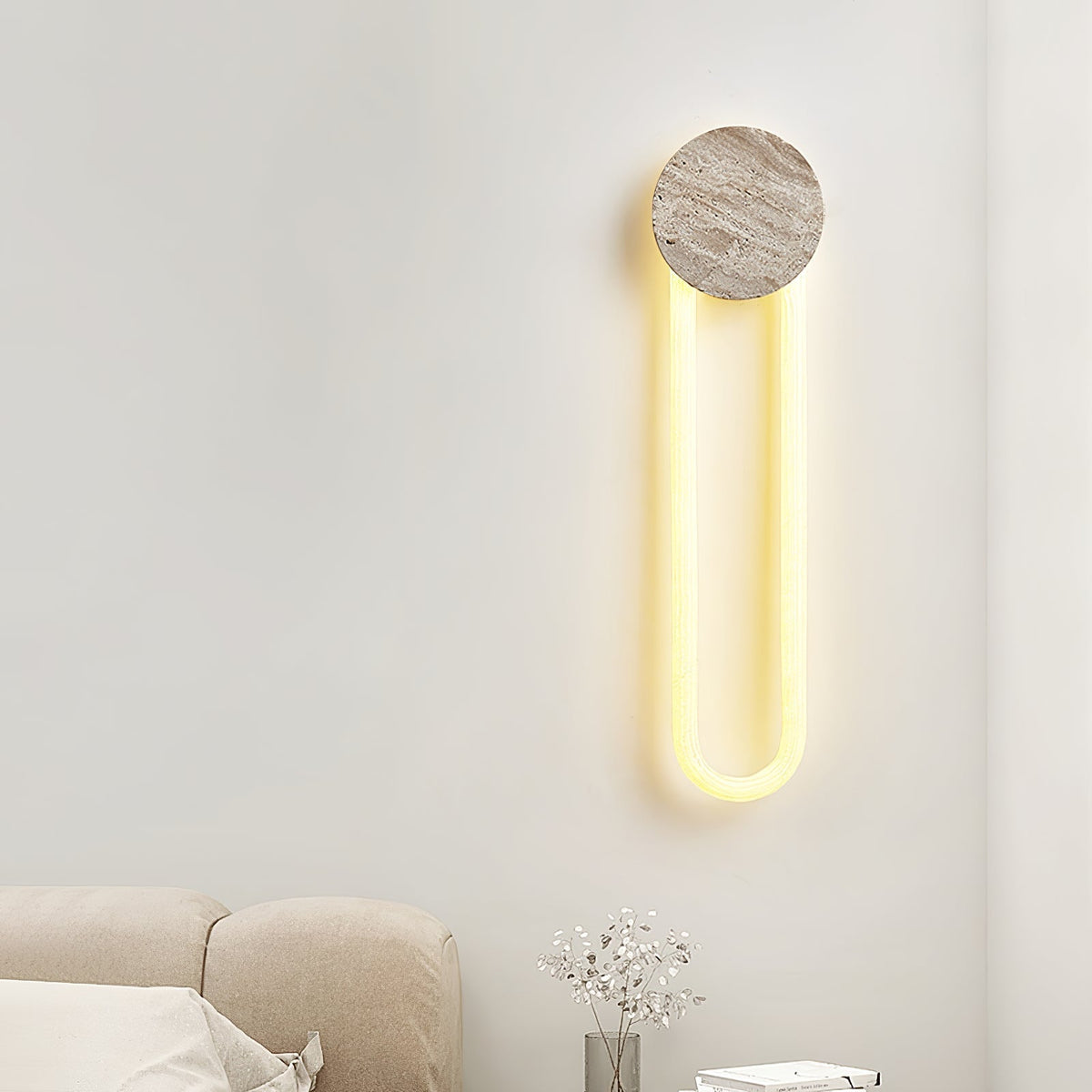Mysolel Geel travertin wandlamp