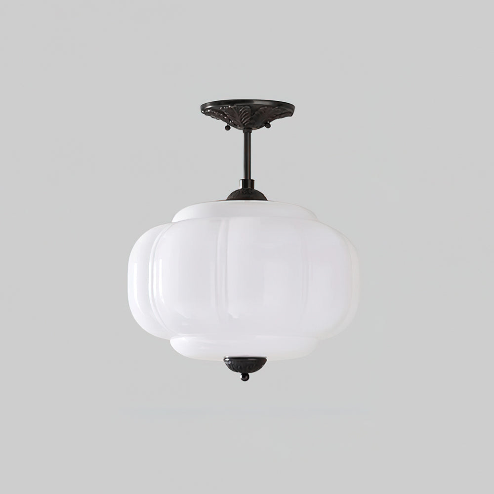 Eldio Groen glas Semi Vlakke plafondlamp