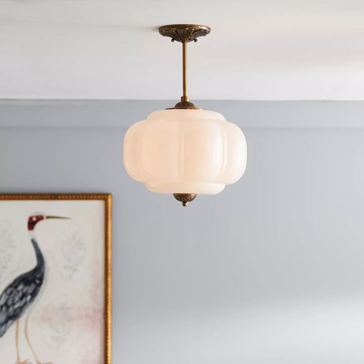 Eldio Groen glas Semi Vlakke plafondlamp