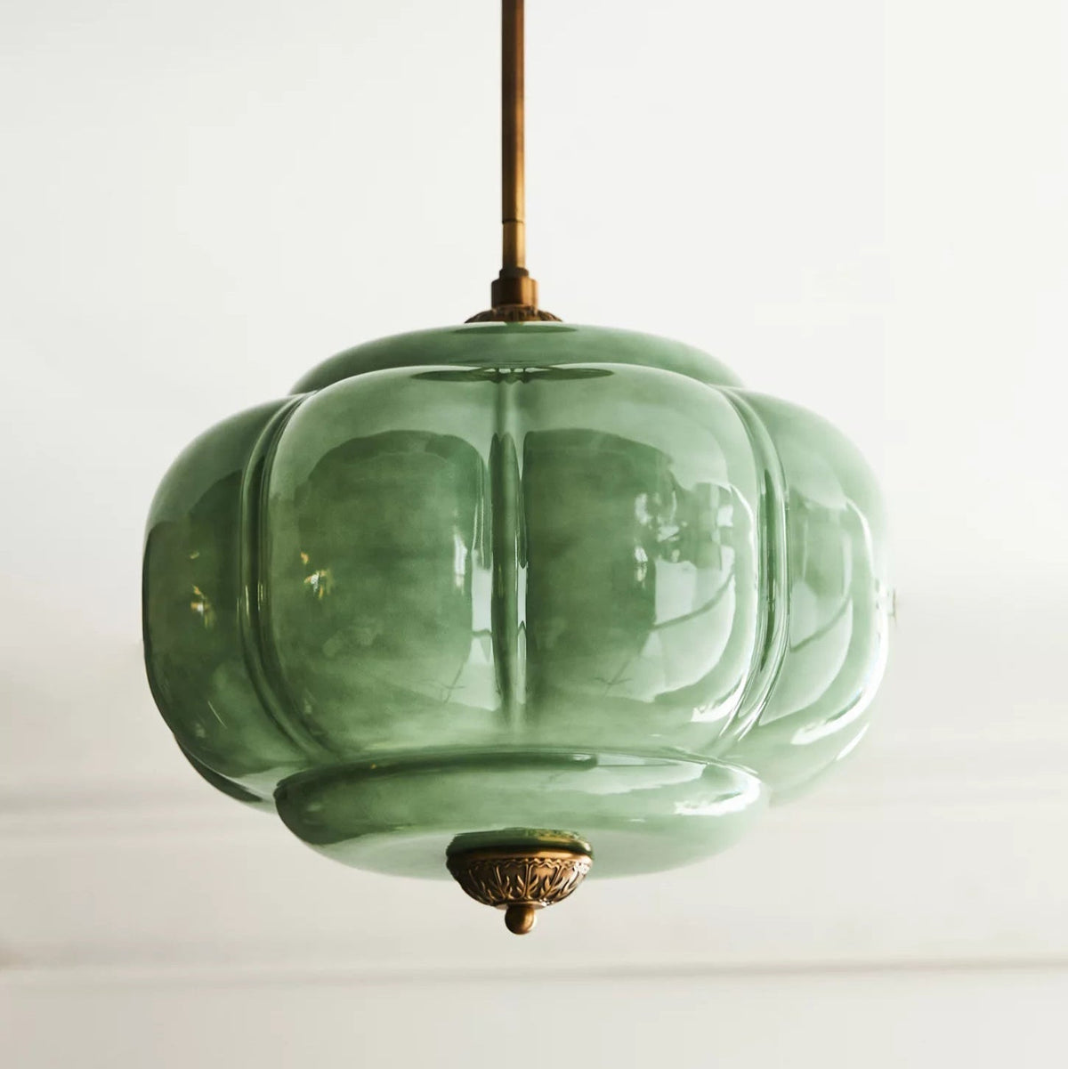 Eldio Groen glas Semi Vlakke plafondlamp