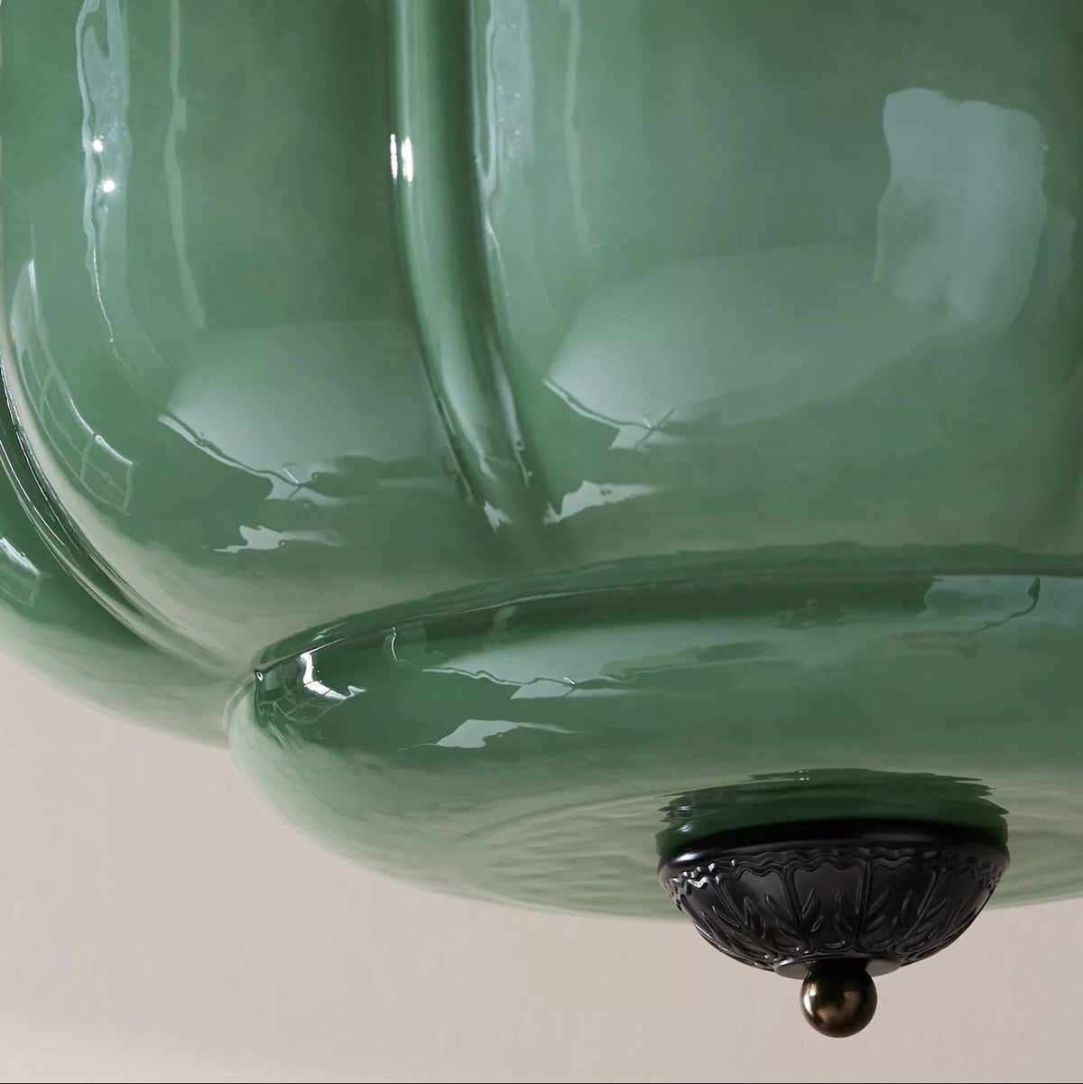 Eldio Groen glas Semi Vlakke plafondlamp