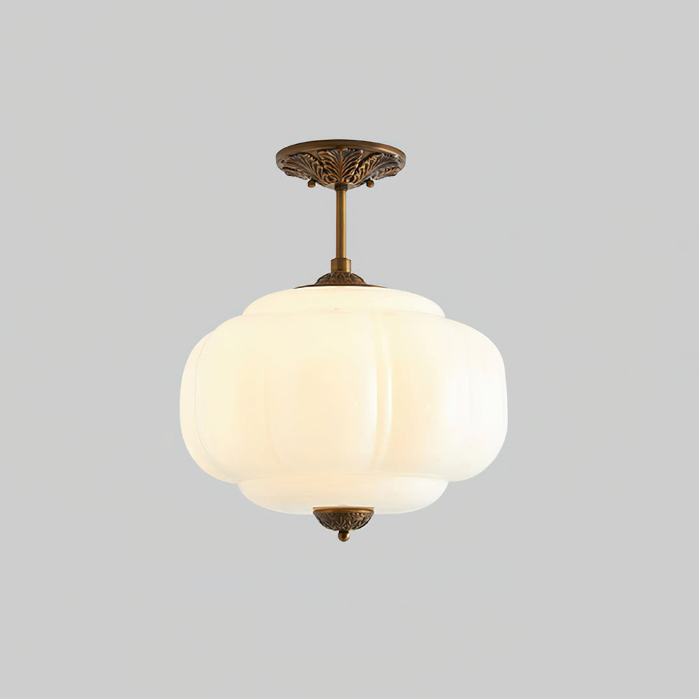 Eldio Groen glas Semi Vlakke plafondlamp