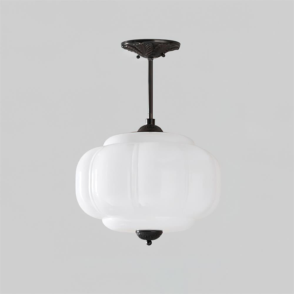 Eldio Groen glas Semi Vlakke plafondlamp