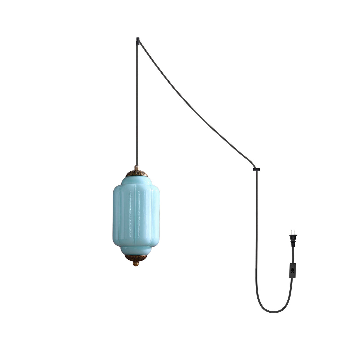 Veleaine hanglamp van glas met stekker
