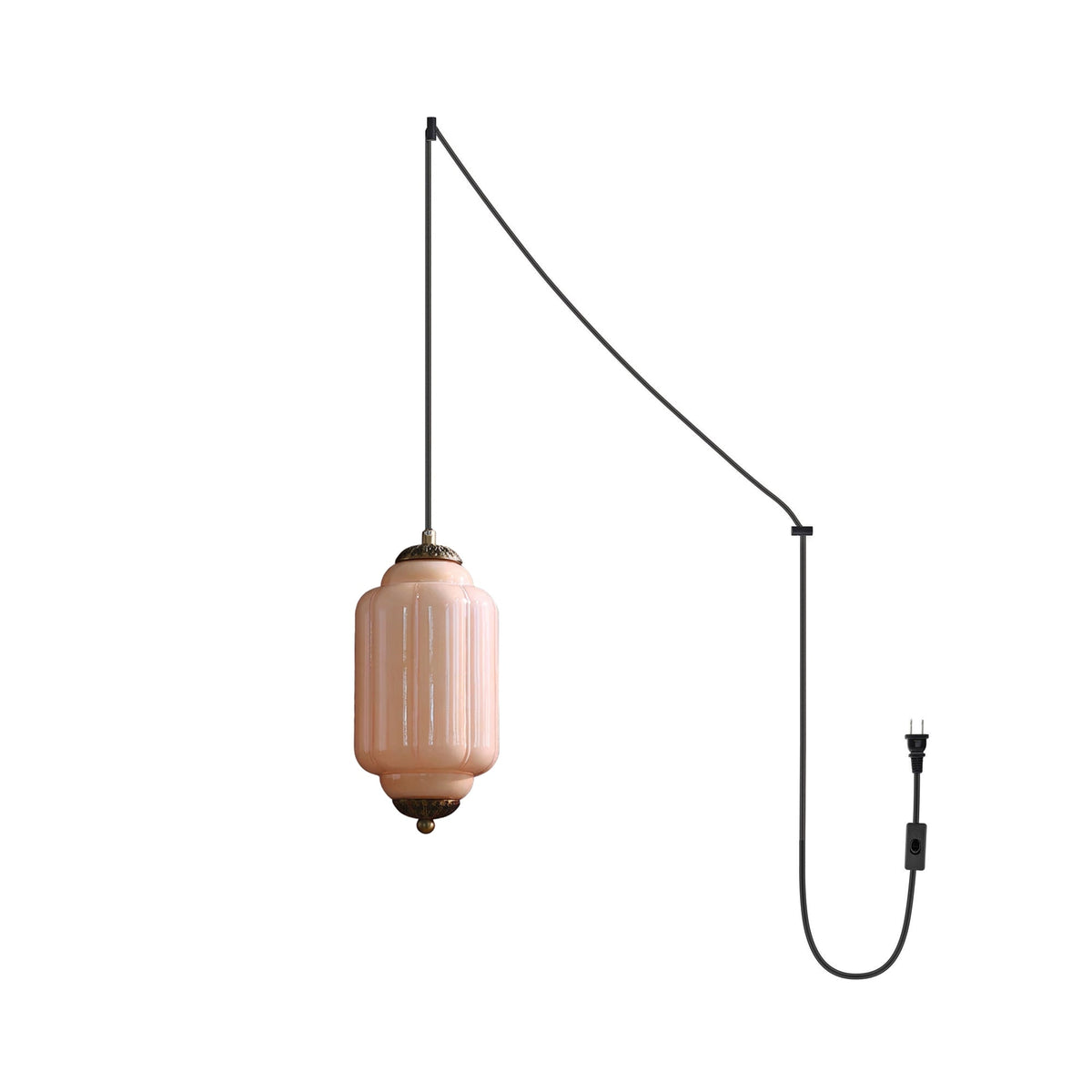 Veleaine hanglamp van glas met stekker