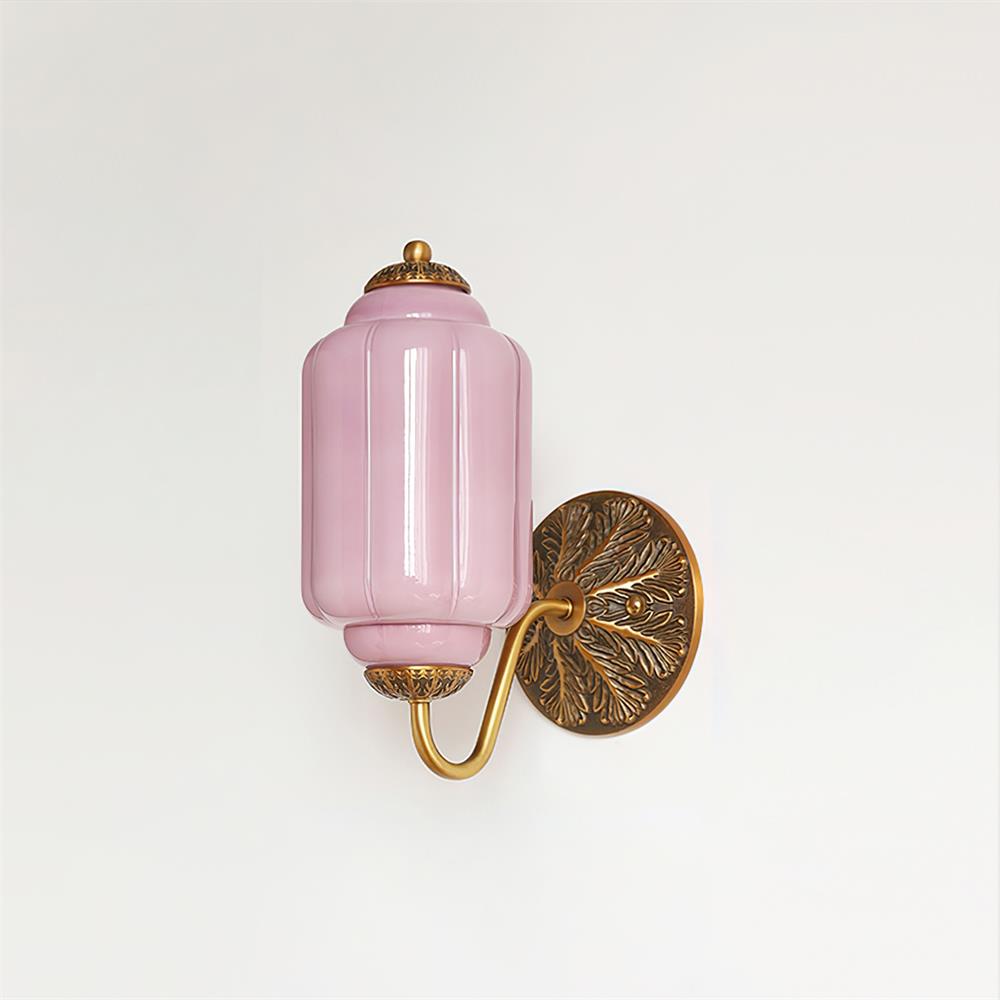 Melvane Vintage roze glazen wandlamp