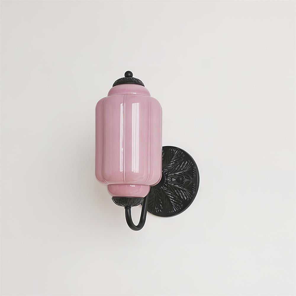 Melvane Vintage roze glazen wandlamp