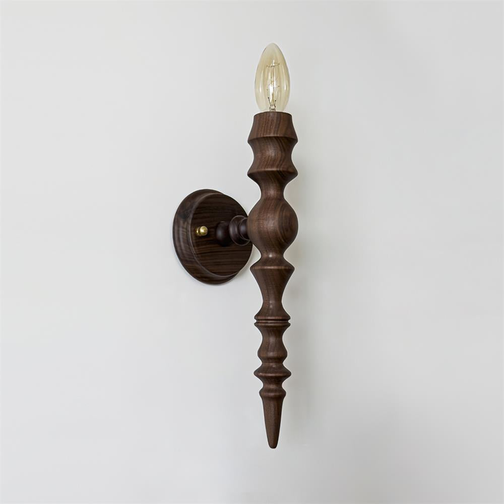 Wandlamp moderne vintage houten behuizing meerdere walnootafwerkingen