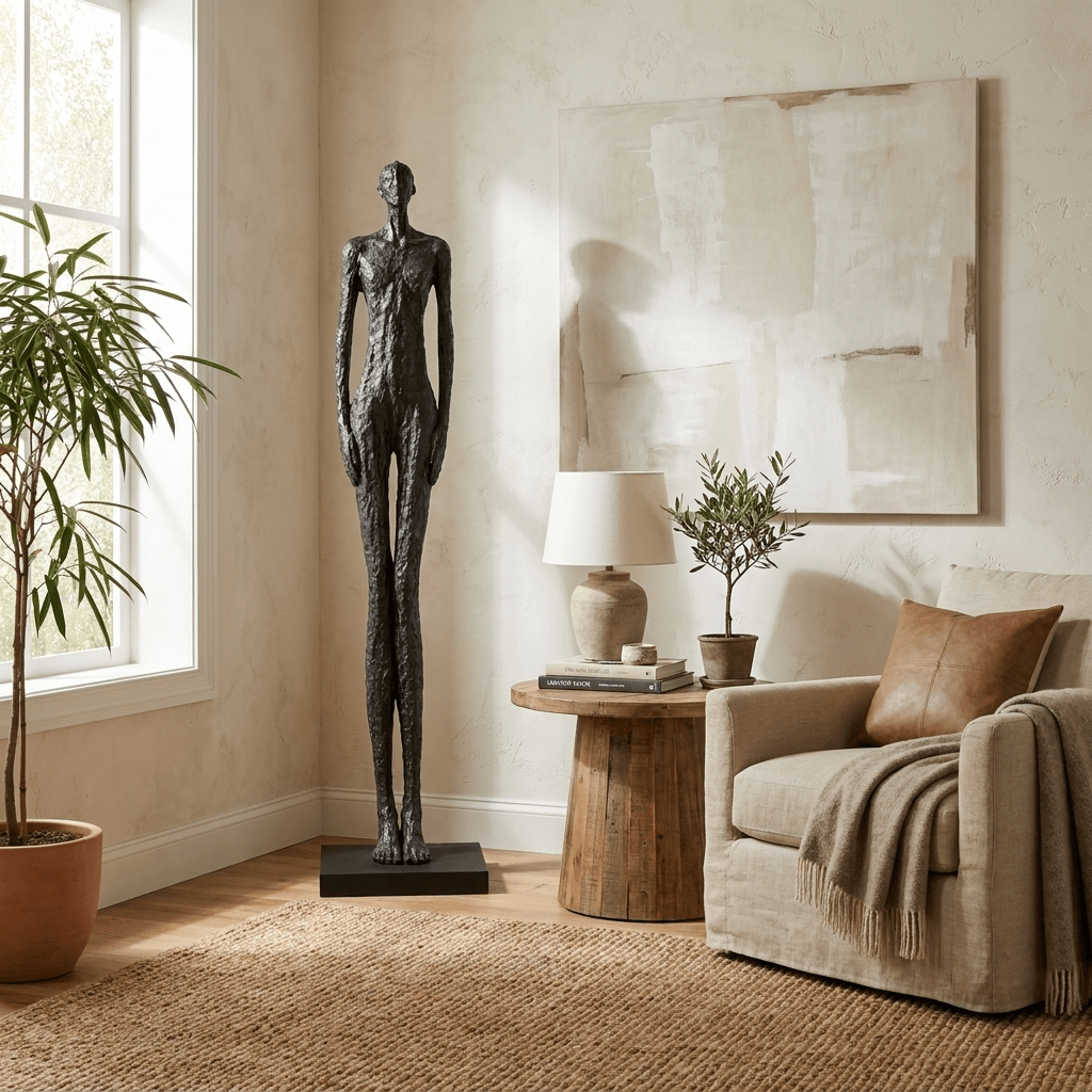 Eldrin vloerlamp met langwerpige sculptuur