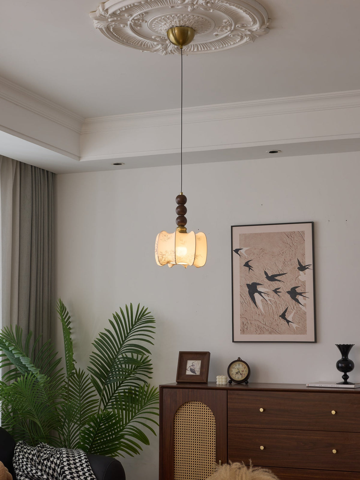 Avshaara Traditionele Elegantie Vintage Stoffen Hout hanglamp