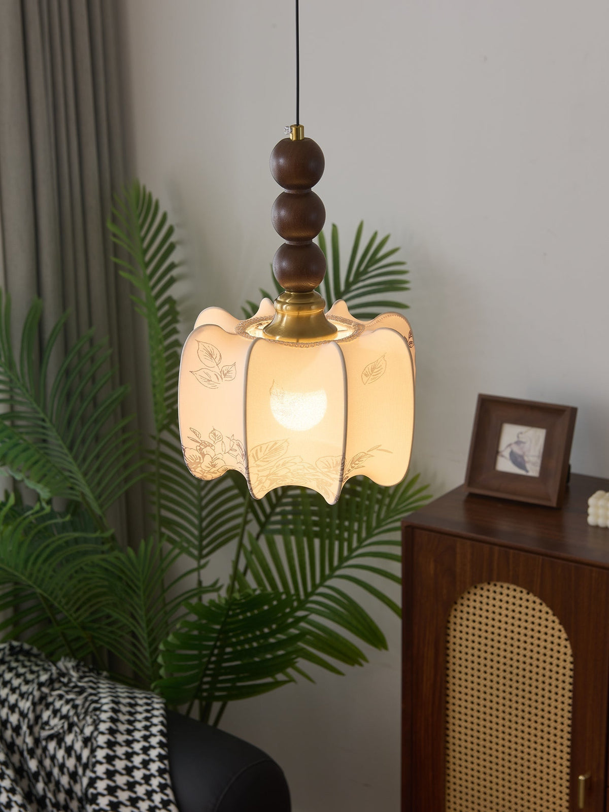 Avshaara Traditionele Elegantie Vintage Stoffen Hout hanglamp
