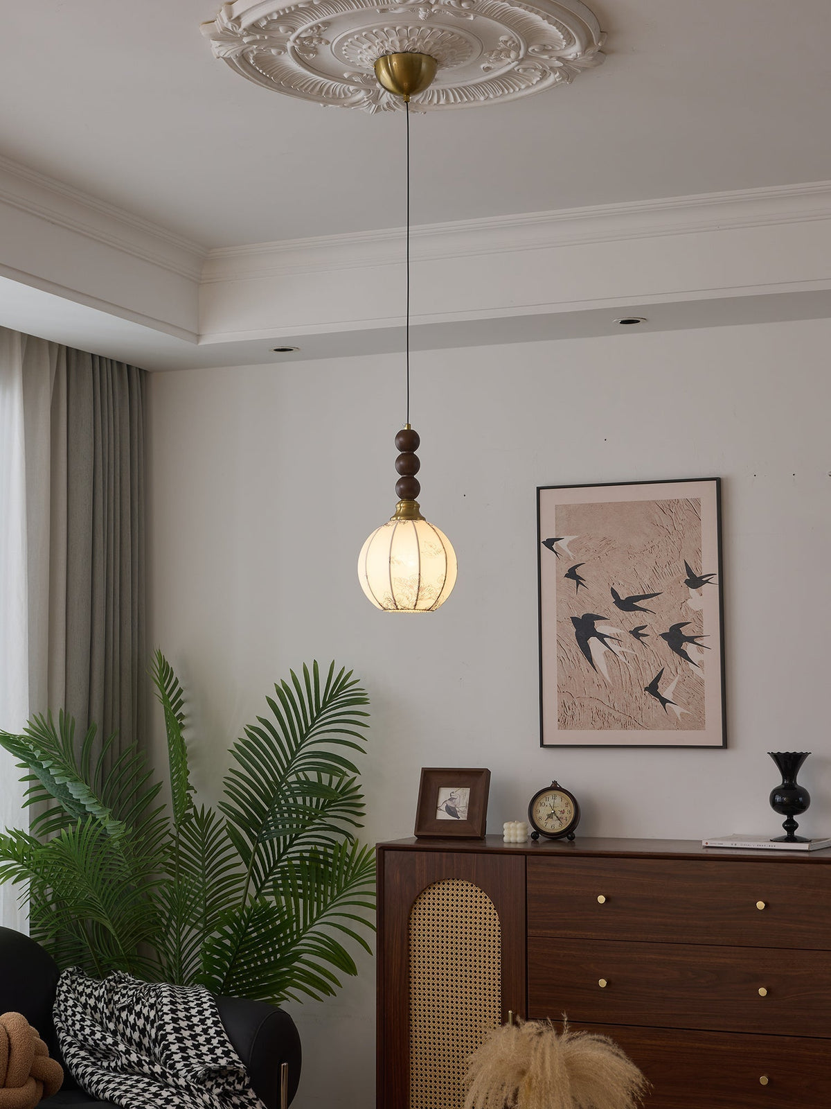 Avshaara Traditionele Elegantie Vintage Stoffen Hout hanglamp