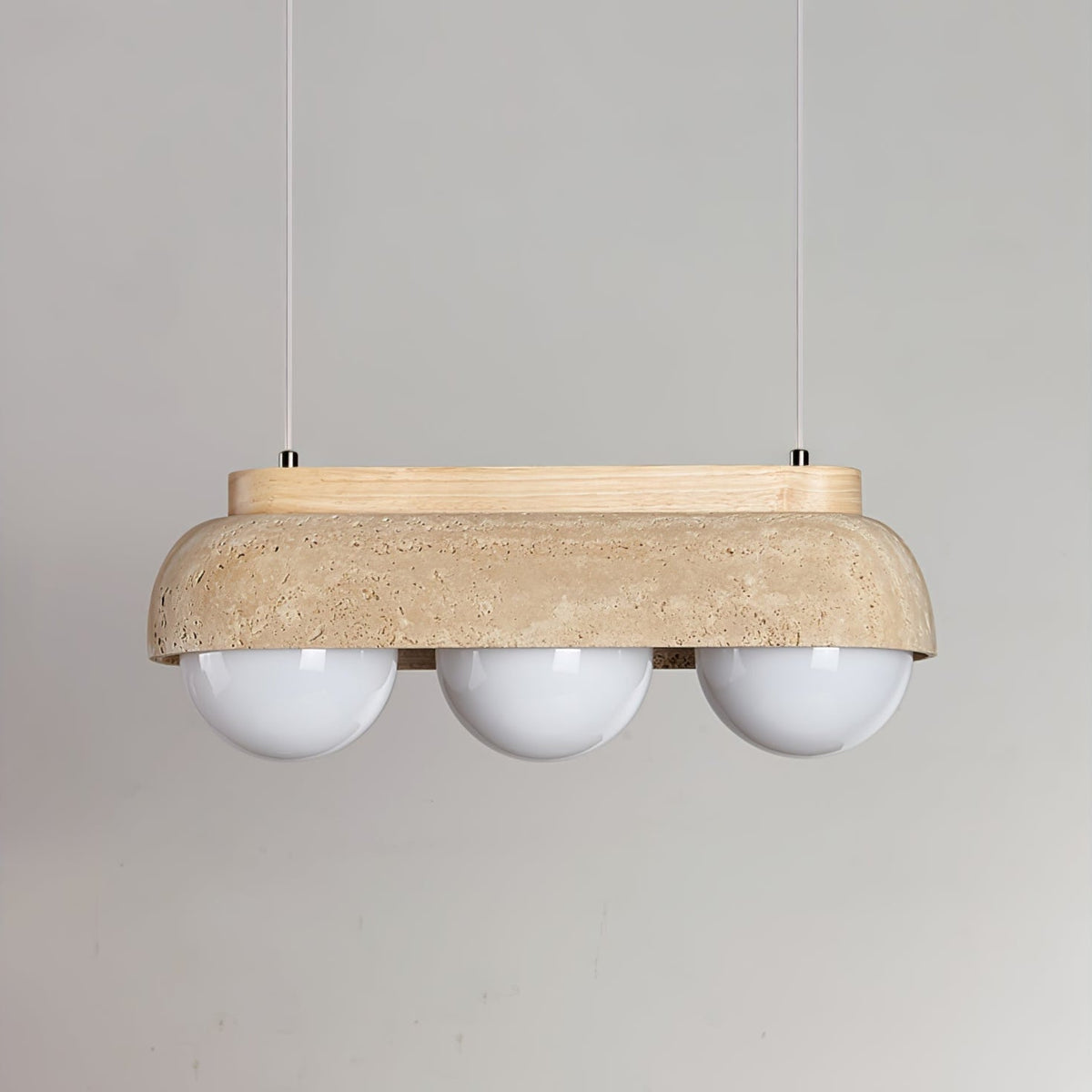 Yeln hanglamp van geel travertin