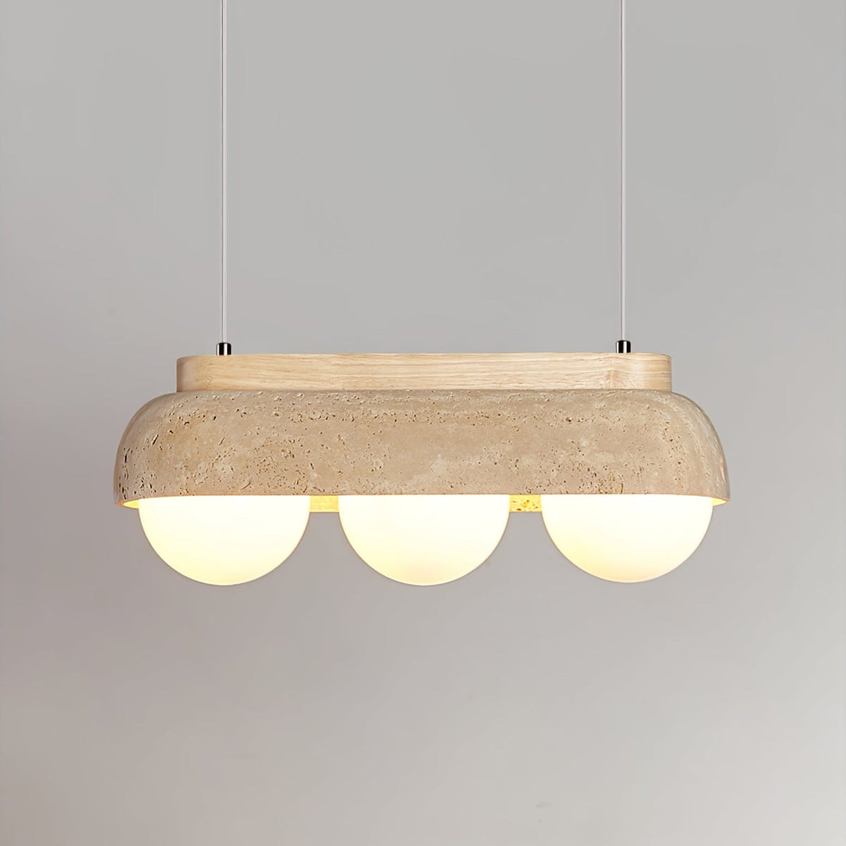 Yeln hanglamp van geel travertin