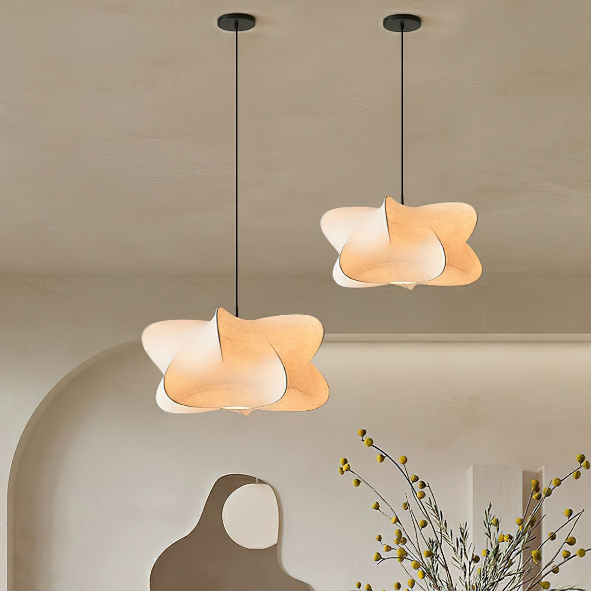 Luxe moderne hanglamp van zijde
