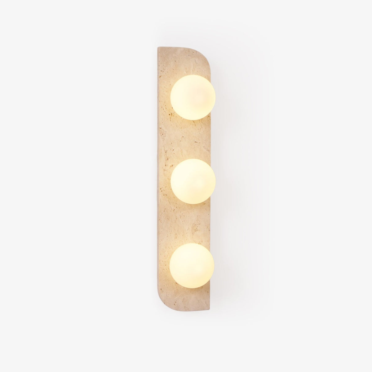 Serearia Minimalistische wandlamp van geel travertin met stekker