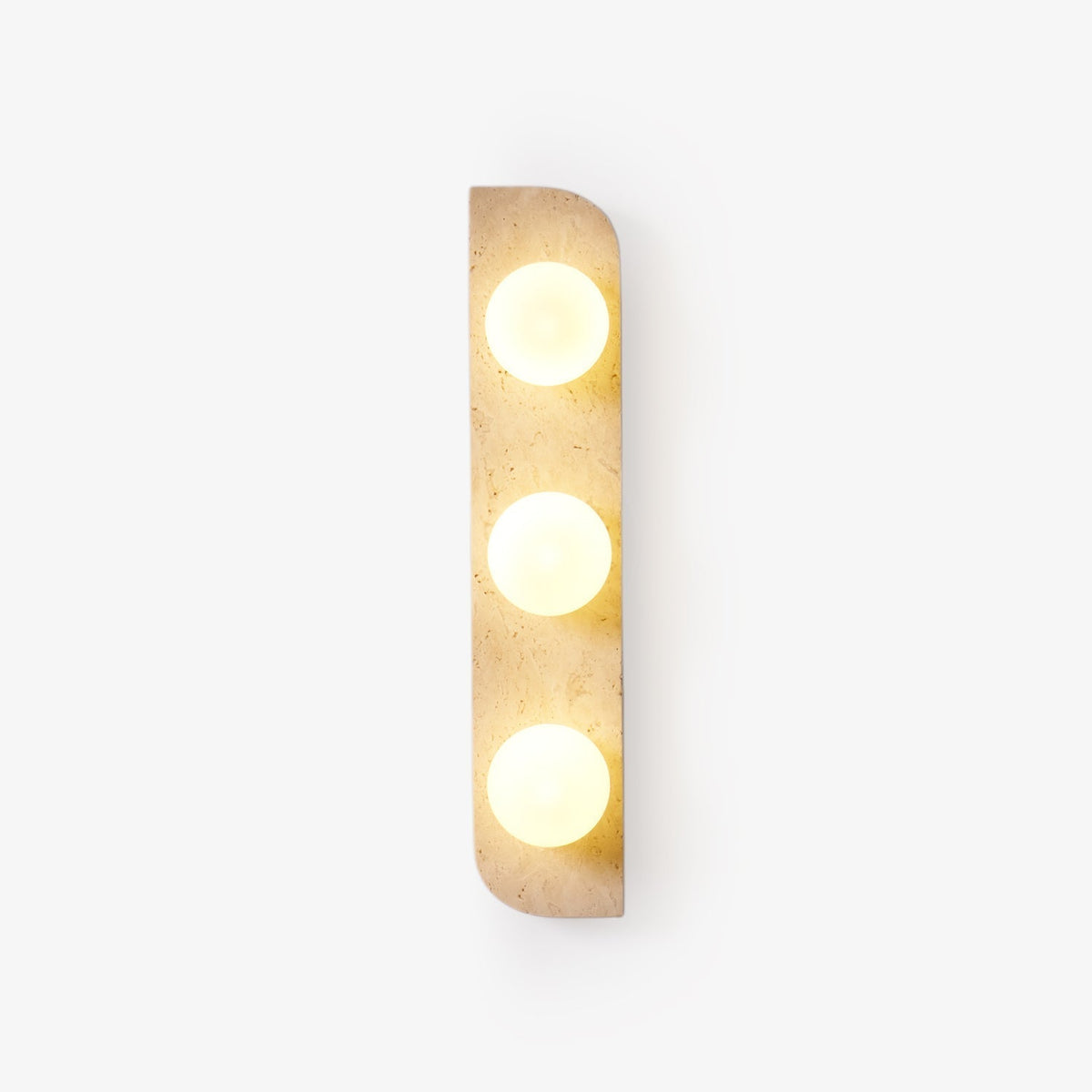 Serearia Minimalistische wandlamp van geel travertin met stekker