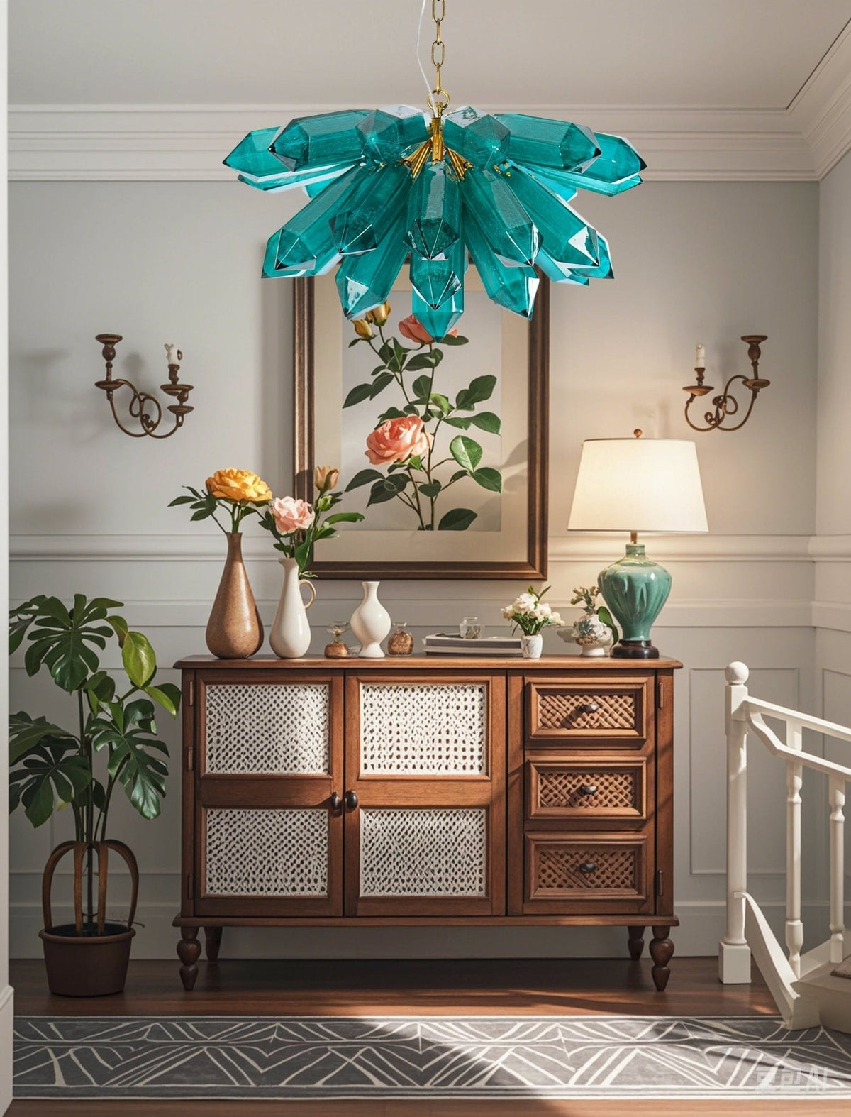 Luxalira kroonluchter Emerald kristal stervormig Goud
